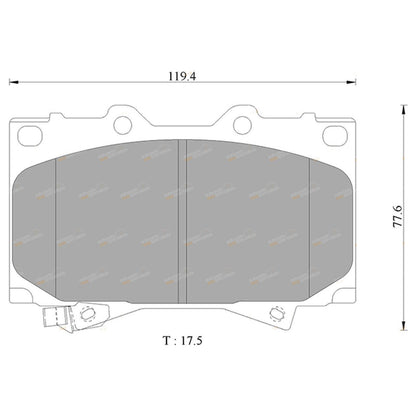 Set of 4 Bendix HD Front Disc Brake Pads for Lexus LX470 (1998–2007)