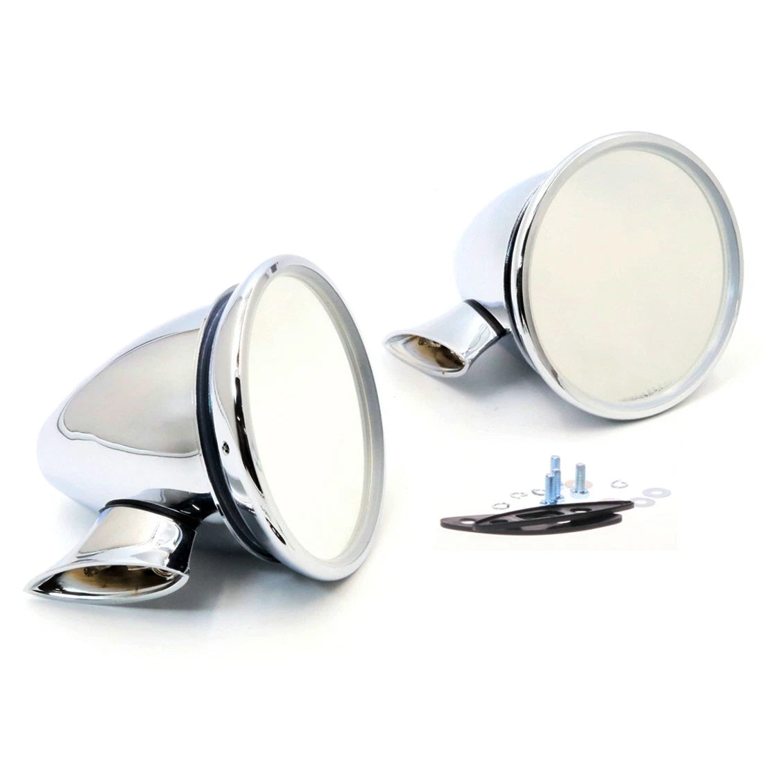 Chrome Alloy Door Fender Mirrors   - Pair