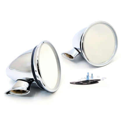 Chrome Alloy Door Fender Mirrors   - Pair