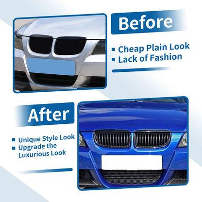 Matte Black Front Hood Bumper Grille for BMW 325i E90 (2005-2013)