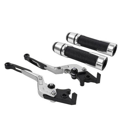 Silver Extendable Brake Clutch Levers & Handlebar Grips for Daytona 675 R