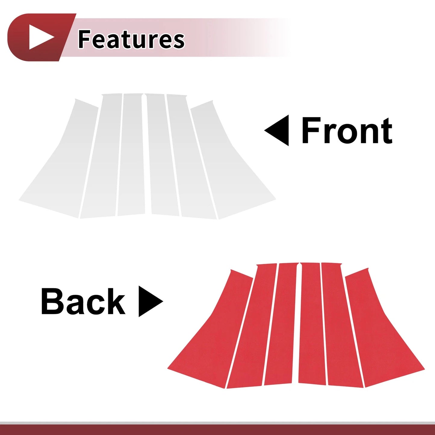 Set of 6 Door Pillar Window Trim for Mitsubishi Pajero Sport