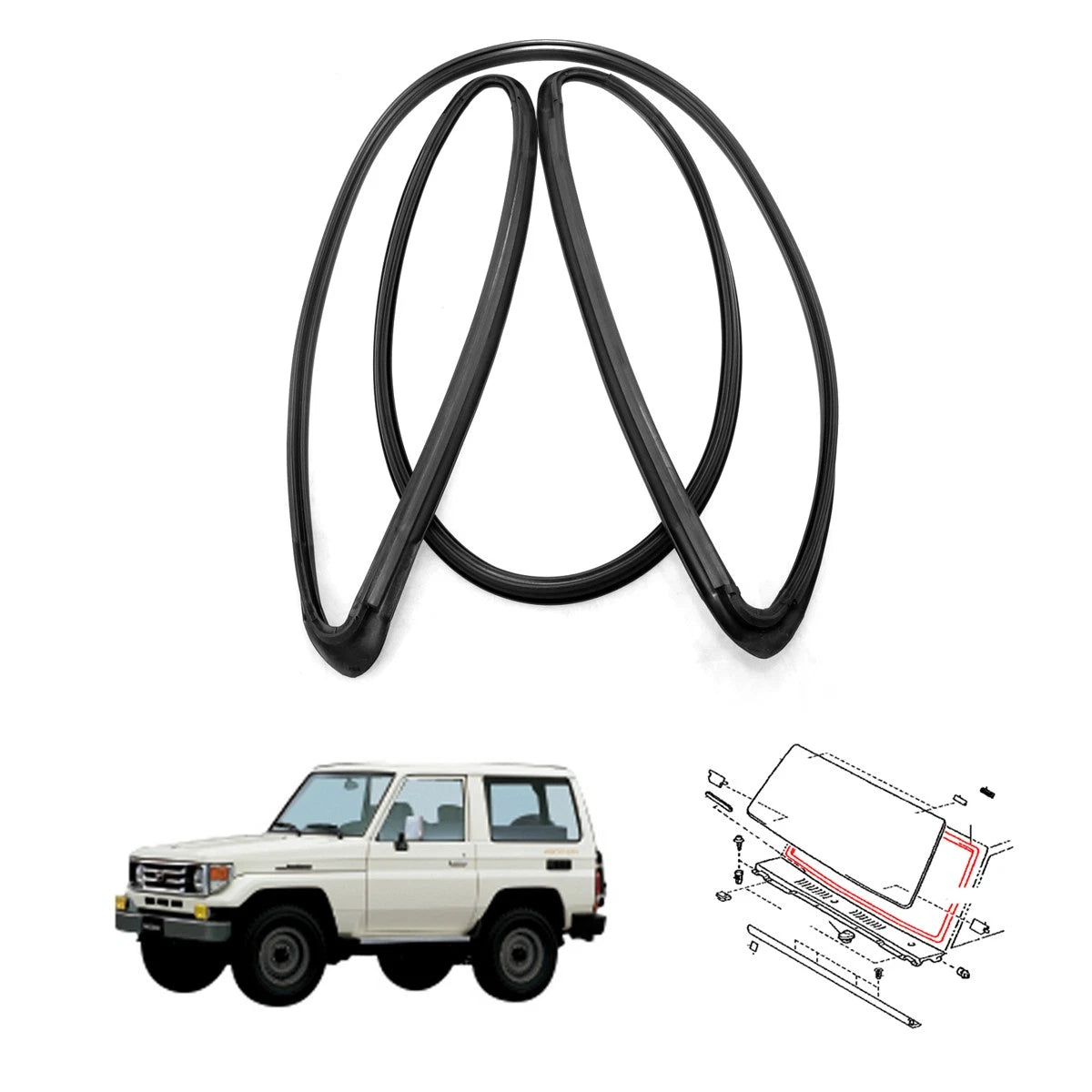 Windshield Weatherstrip for Toyota Land Cruiser FZJ71 GRJ78 HZJ76