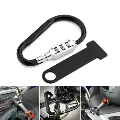 3-Digit Combination Lock with T-Bar Tool for Universal Motorcycle Helmet