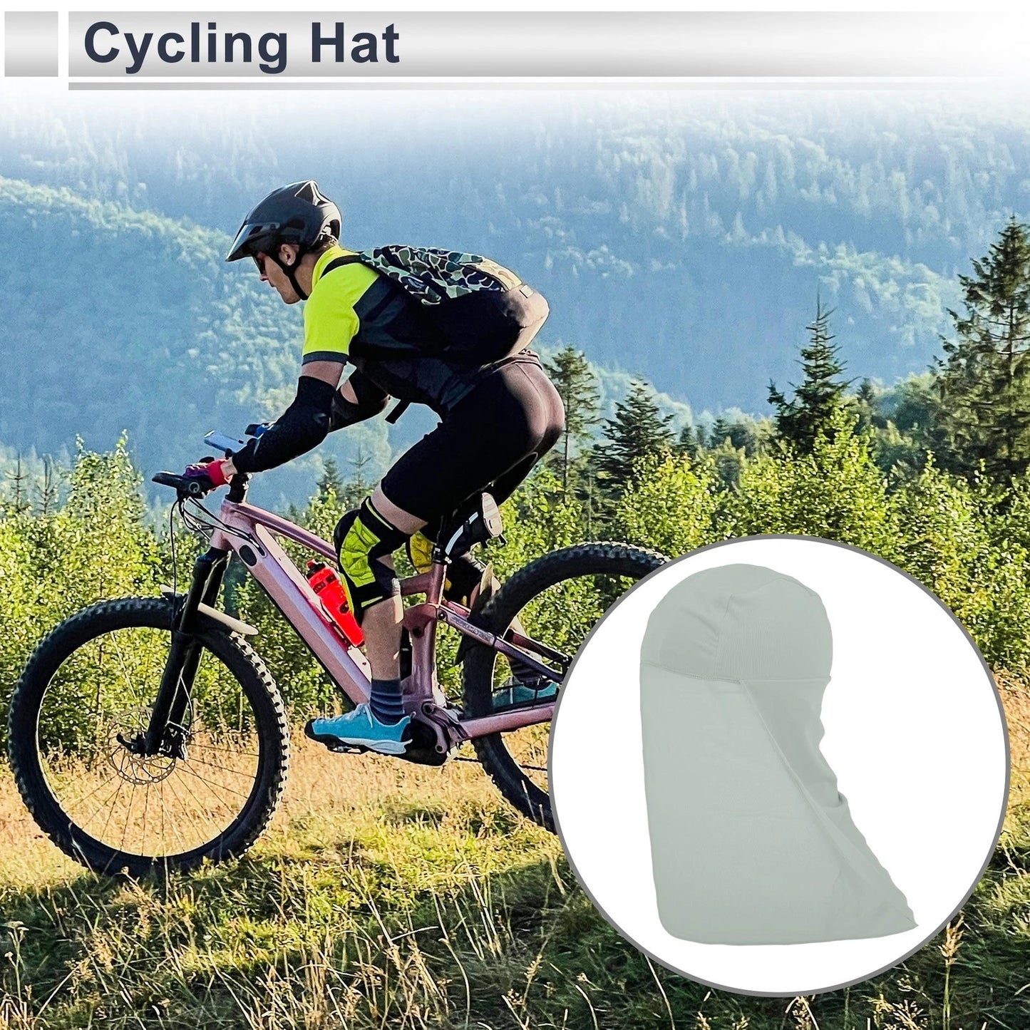 Cycling Hat Sweat Wicking Breathable Light Gray 22x42cm (2022–2022)