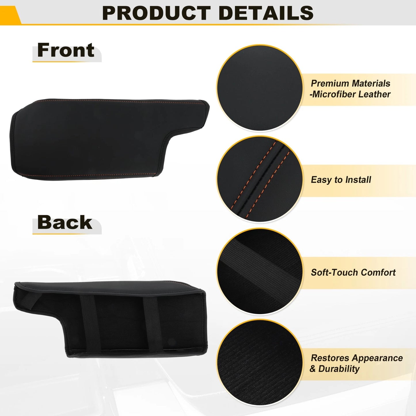 Leather Console Lid Armrest Cover for Subaru Crosstrek Impreza (2018–2022)