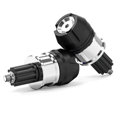 CNC Aluminum Handlebar Grips Bar End Cap Plugs for Motorcycle ATVs Silver
