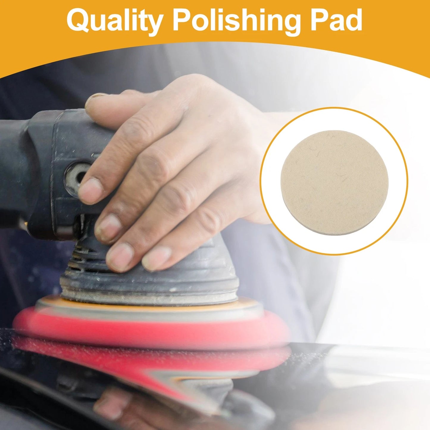 1pc 4" Wool Polishing Buffing Pad for Universal Use (100mm)