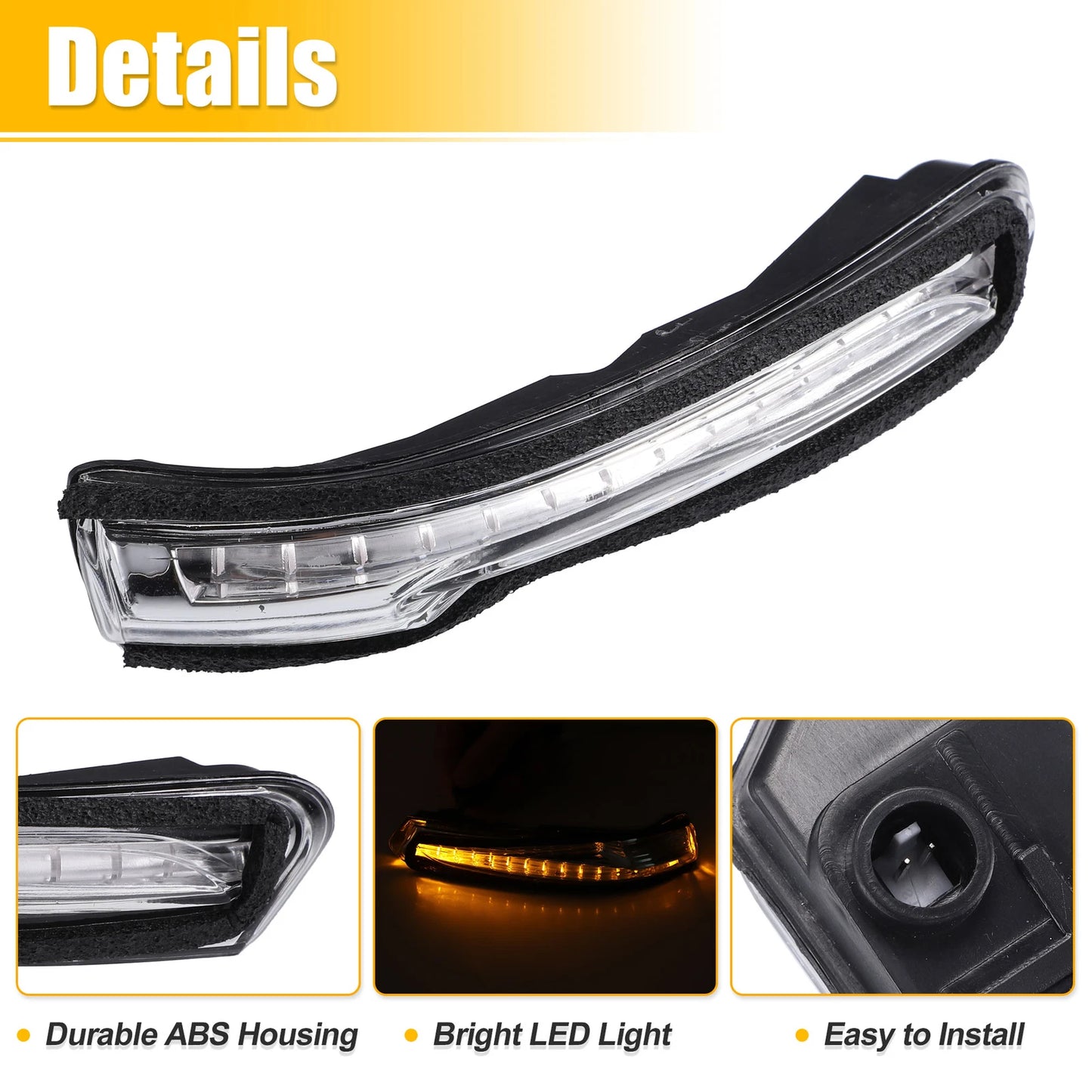 LED Right Side Mirror Turn Signal Amber Light for Kia Forte Forte5 (2014–2018)