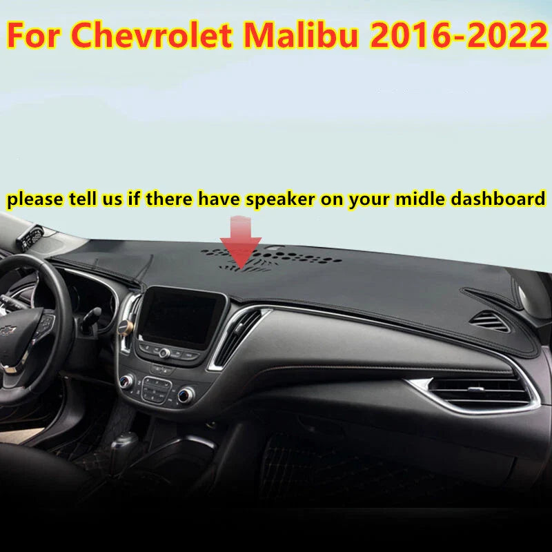 Dash Board Cover Mat / Black Leather for Chevrolet Malibu (2016–2022)