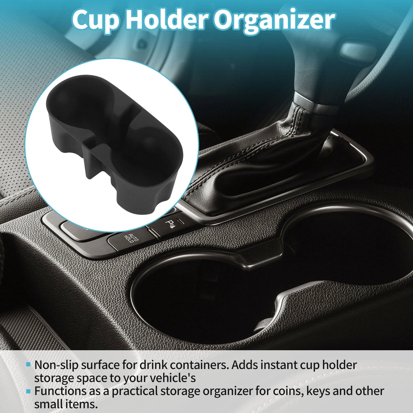 Center Console Cup Holder Organizer for Chevy Colorado (2023–2026) ABS Black
