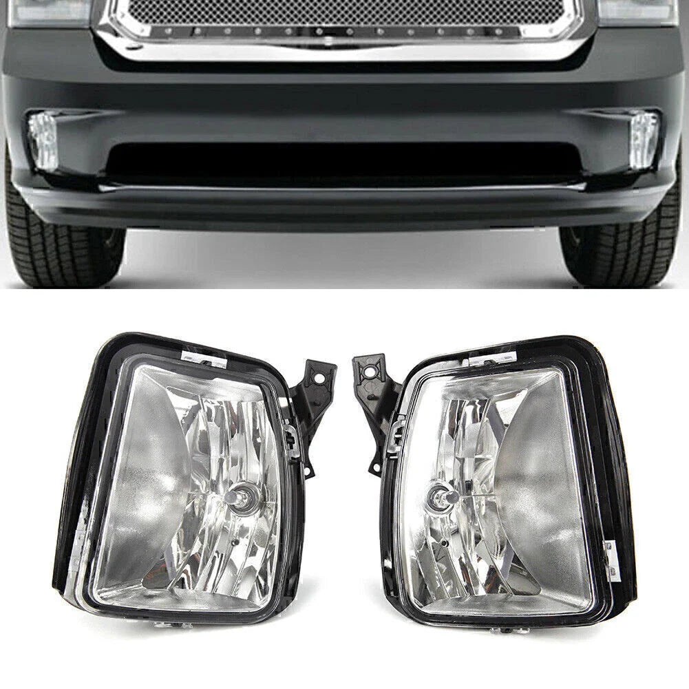 Clear Front Fog Light Lamps  For Dodge RAM 1500 (2013-2017)
