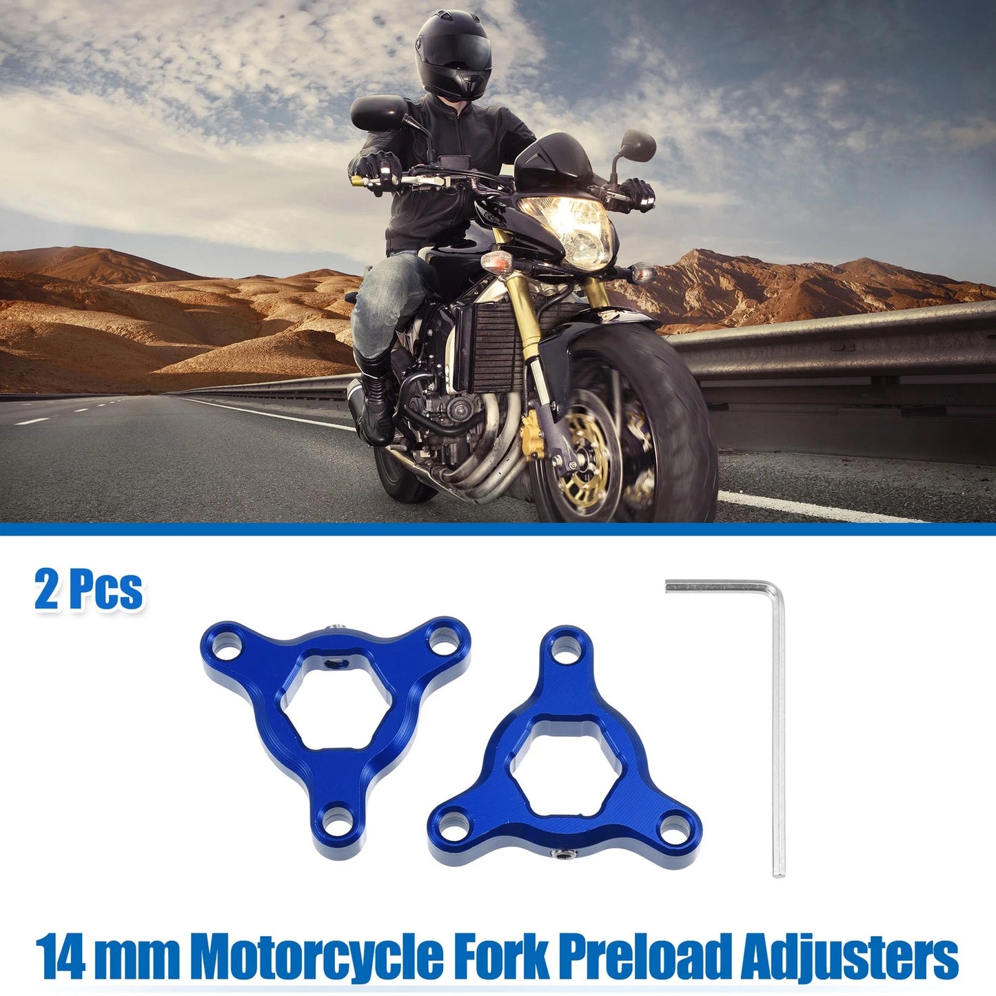 2X Fork Preload Adjusters for Motorcycle (Universal)