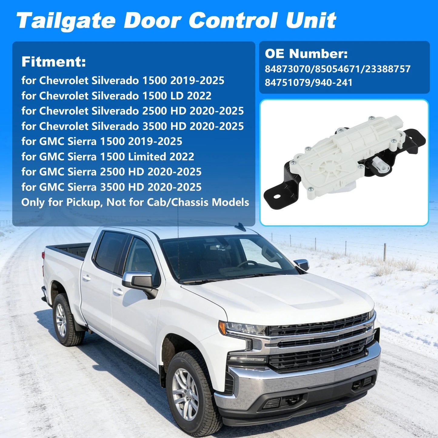Trunk Lock Actuator for Chevrolet Silverado 1500/2500/3500 HD (2020–2025)