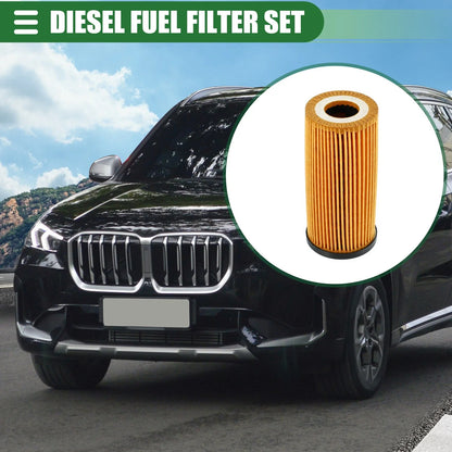 Set Engine Oil Filter Oil Fuel Filter for BMW X1 (2000-2022)