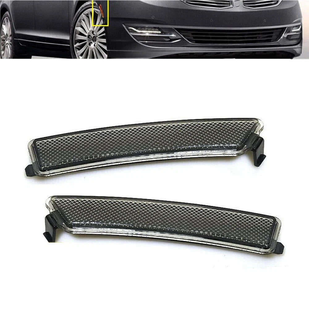 Smoked Bumper Side Marker Reflector Lights for Lincoln MKZ (2013-2016)