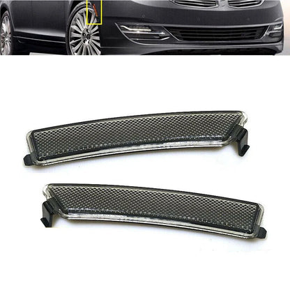 Smoked Bumper Side Marker Reflector Lights for Lincoln MKZ (2013-2016)