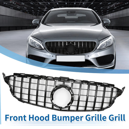 Front Upper Bumper Grille for Mercedes-Benz C250 (2013–2016) Black