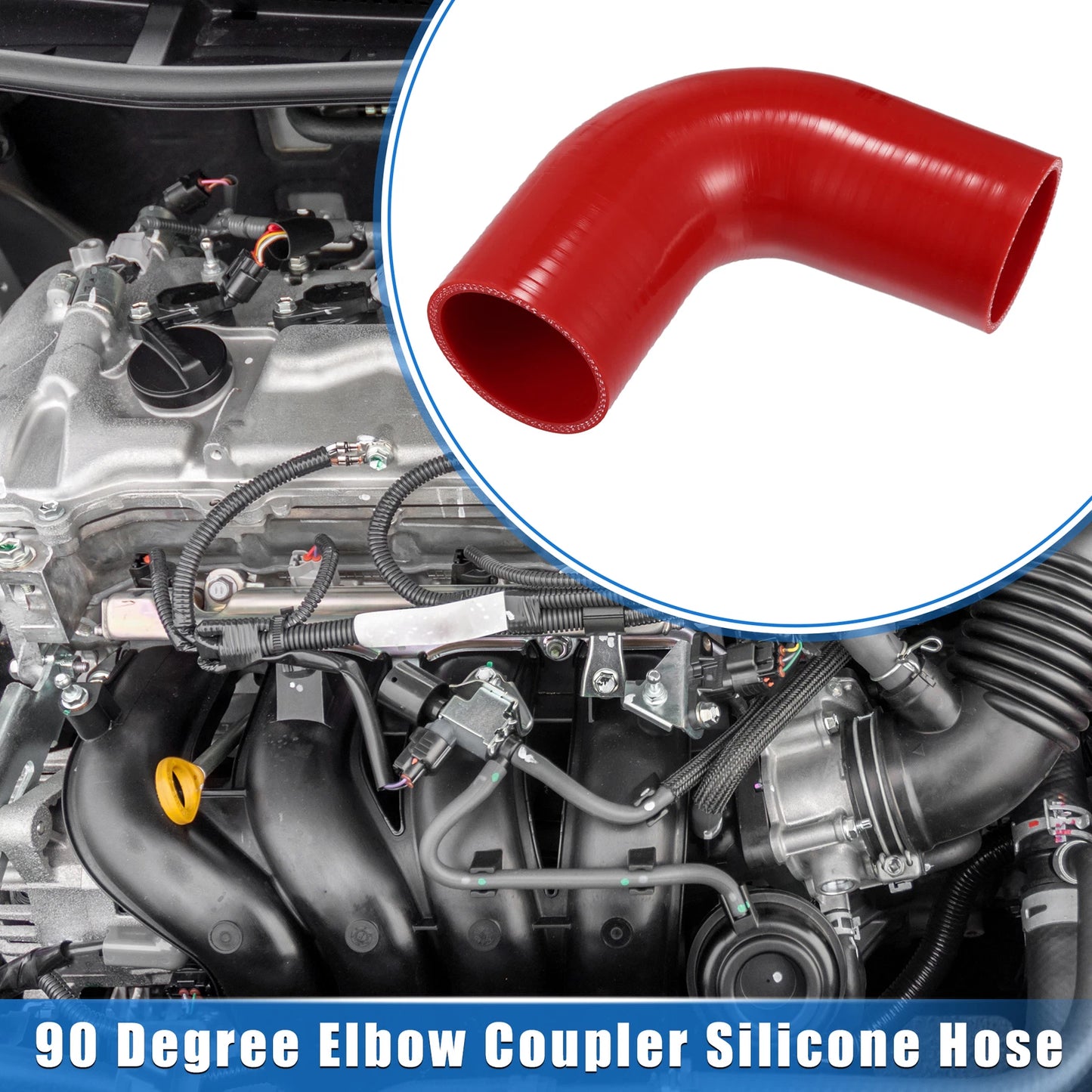 90 Degree Elbow Coupler Silicone Hose for Car Turbo Intake (60mm)