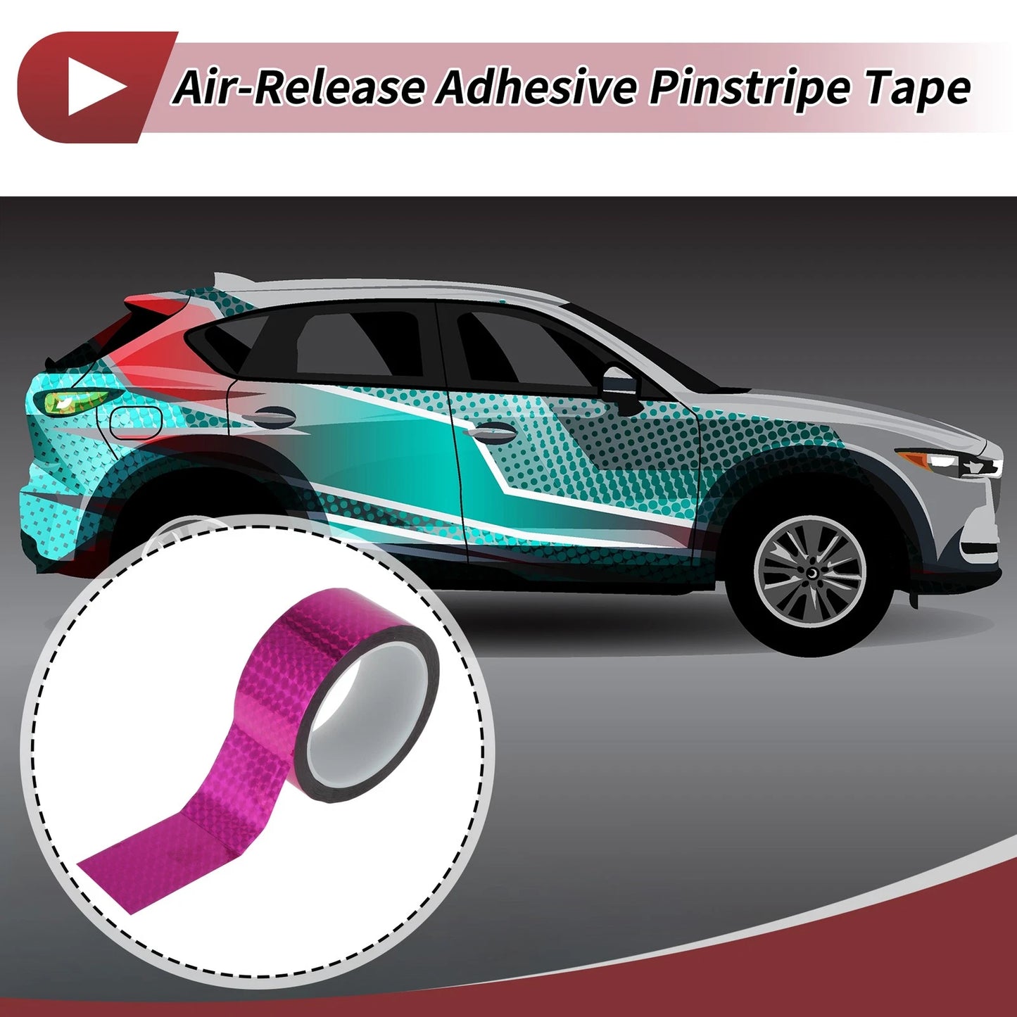 Pinstripe Tape 45mmx50m for Car Motorcycle Boat Laser Purple (1 Pcs)
