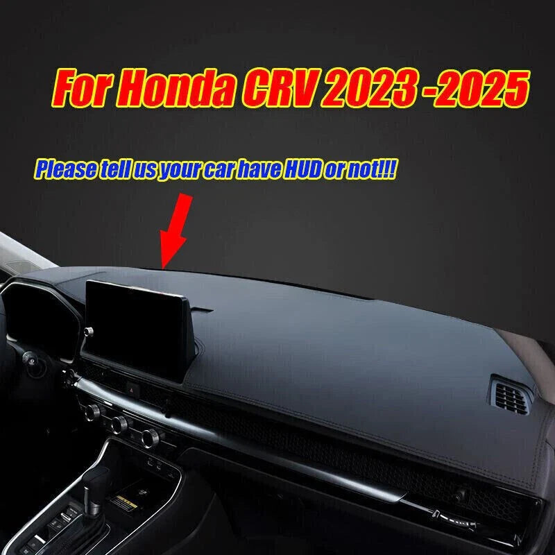 Black Leather Dashboard Cover Dash Protector Pad Mat for Honda CR-V (2023–2025)