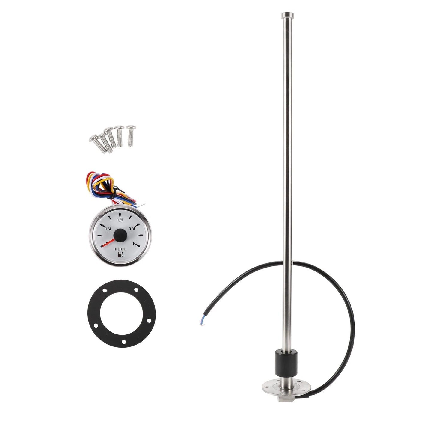 Fuel Sending Unit and Gauge Kit 0-190 Ohm for Boat Car Truck (0-190)