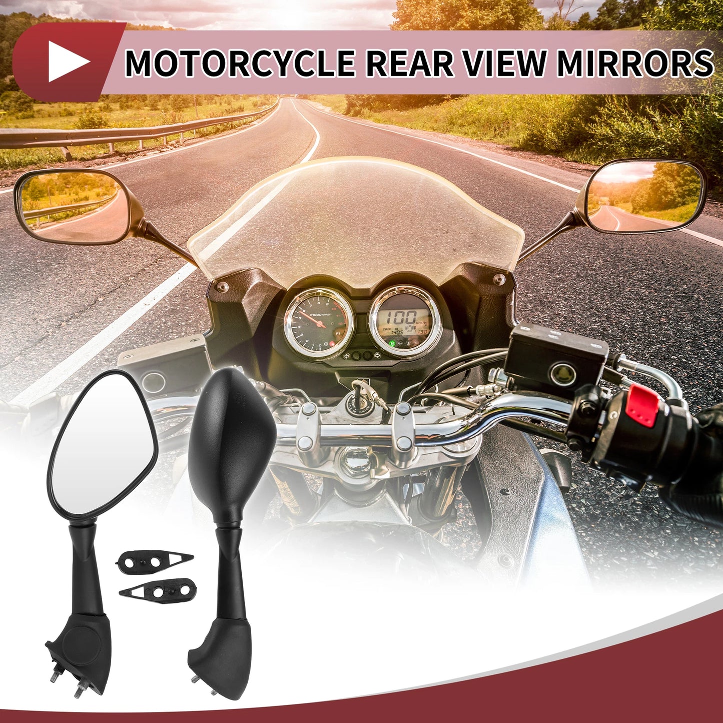 Set of 2 Rear View Mirrors for BMW S 1000RR (2010–2018) Black Aluminum