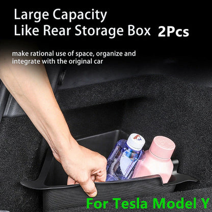 2 x Trunk Side Storage Box Cargo Organizer Bins for Tesla Model Y
