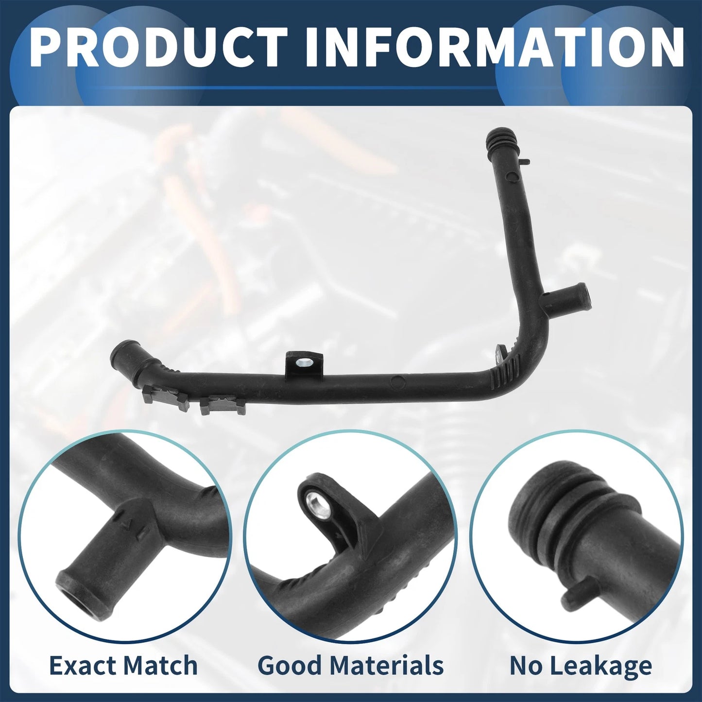 Radiator Hose for Audi TT 8J3 (2008–2014) No. 03L121065AJ Plastic Black
