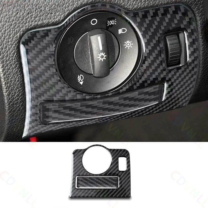 Real Carbon Fiber Headlight Switch Cover for Ford Mustang (2010–2014)