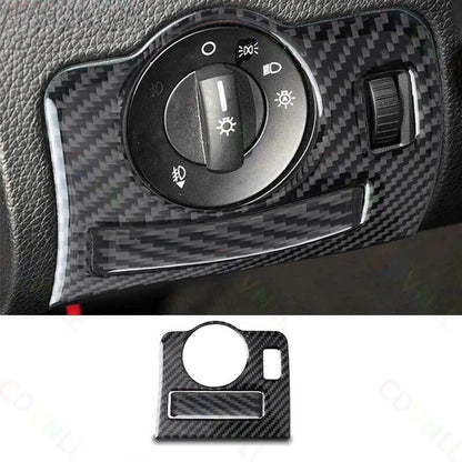 Real Carbon Fiber Headlight Switch Cover for Ford Mustang (2010–2014)