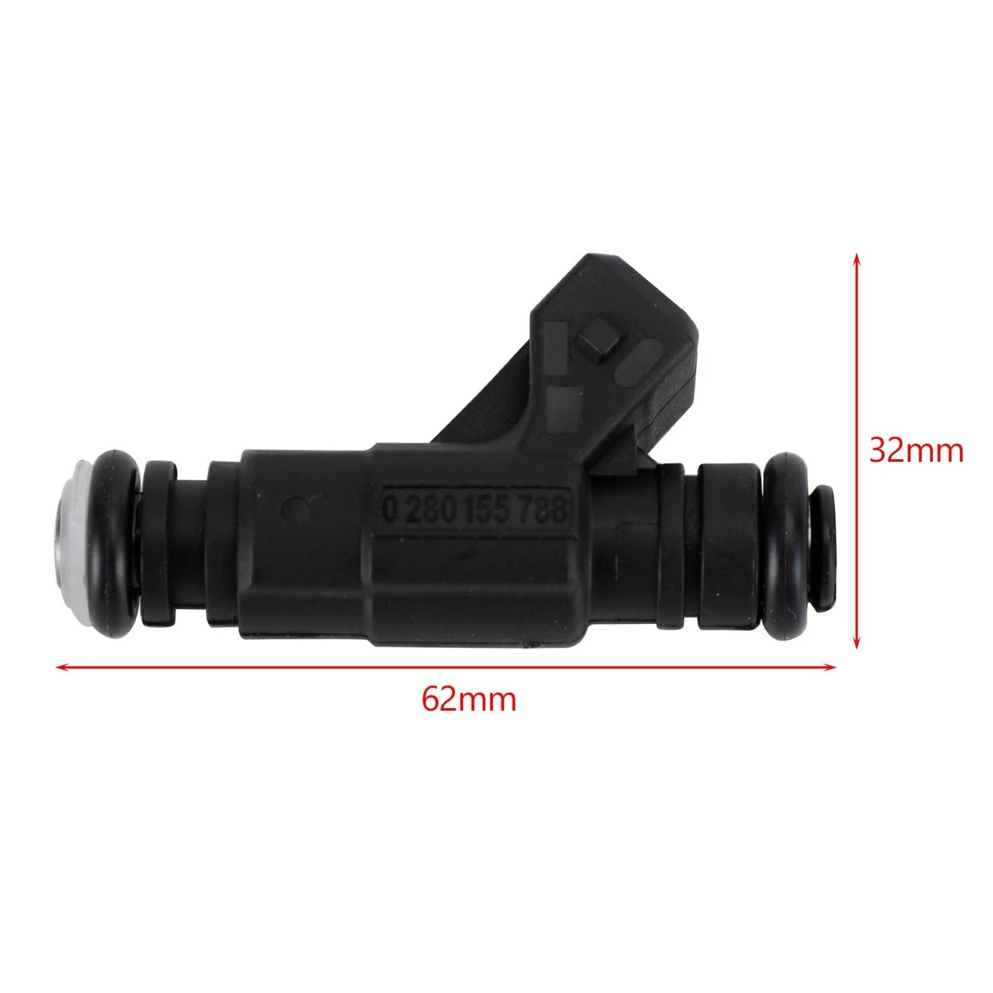 Set of 4 Fuel Injectors for Renault Clio, Dacia Sandero, Logan (0280158046)
