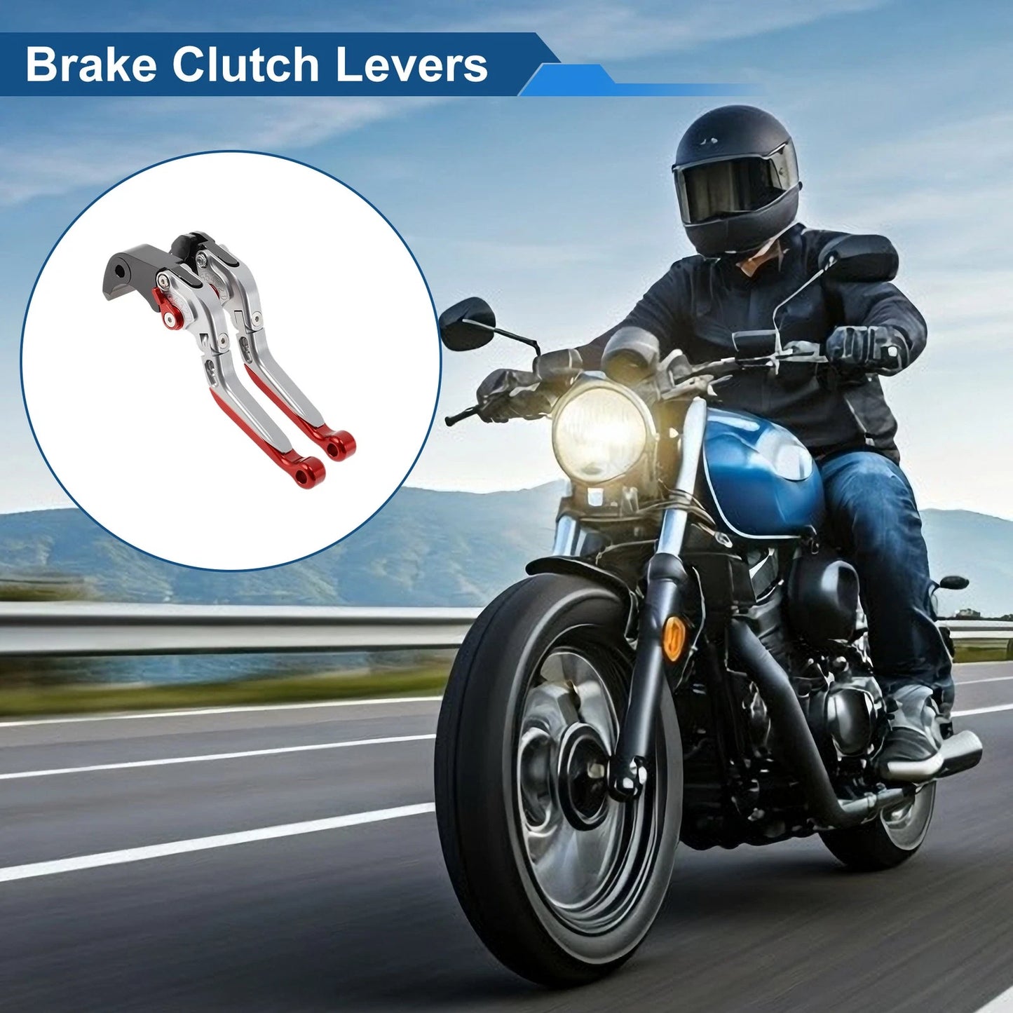 Brake Clutch Levers for Suzuki GSXR600 (2006–2025) Titanium Red End 1 Pair
