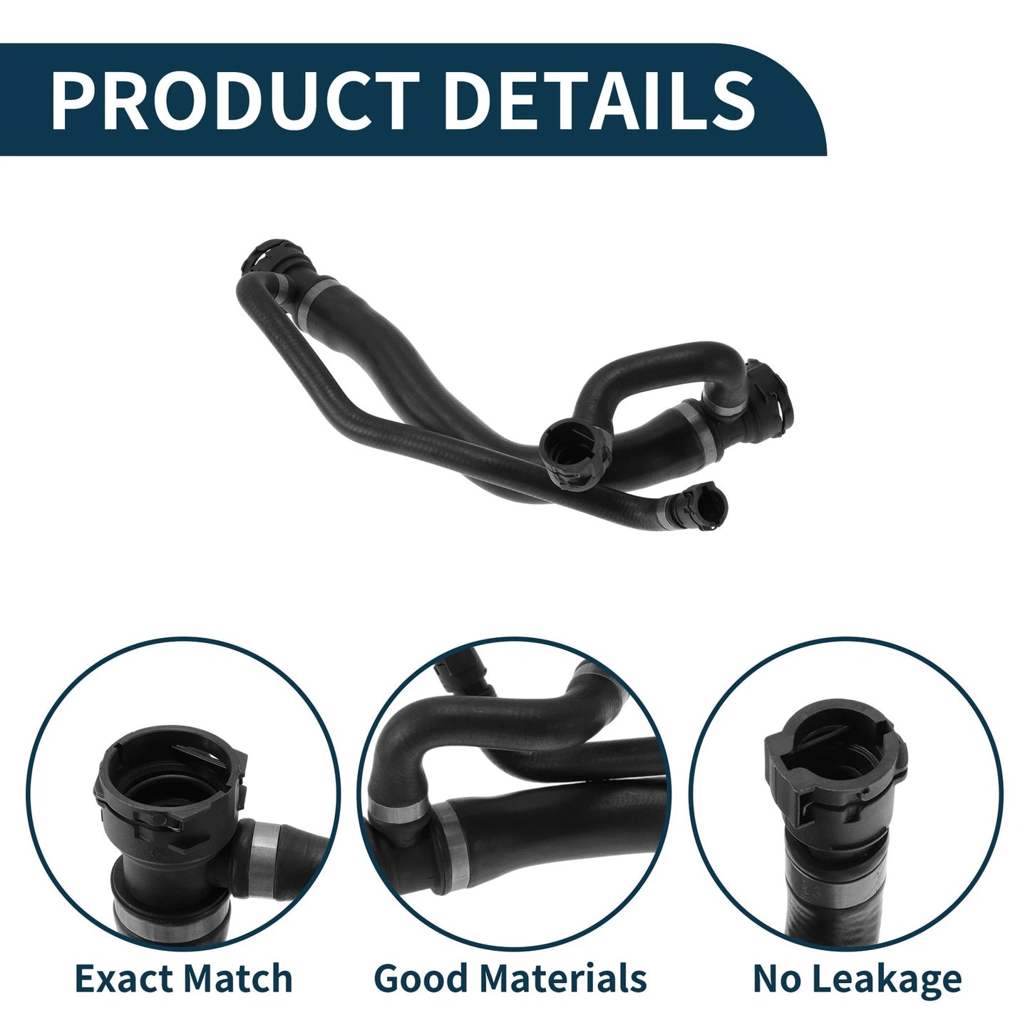 Radiator Hose for BMW E60 550i (2006–2010) No. 17127534918 Rubber