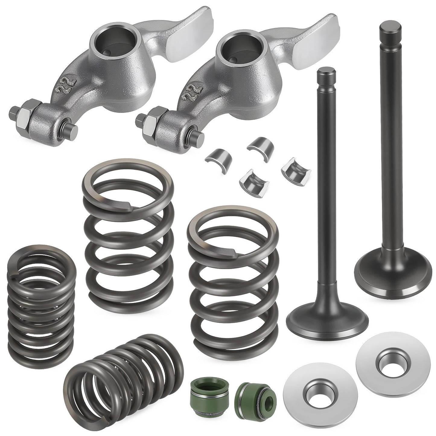 Set of 4 Rocker and Intake Exhaust Valves for Honda CRF80F CRF100F (2004–2023)
