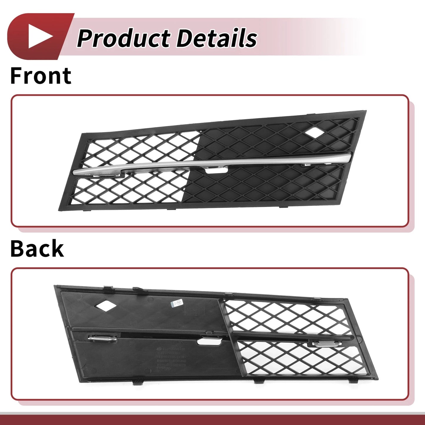 1 Pc Front Left Fog Light Grill for BMW 528i (2011-2013) Black