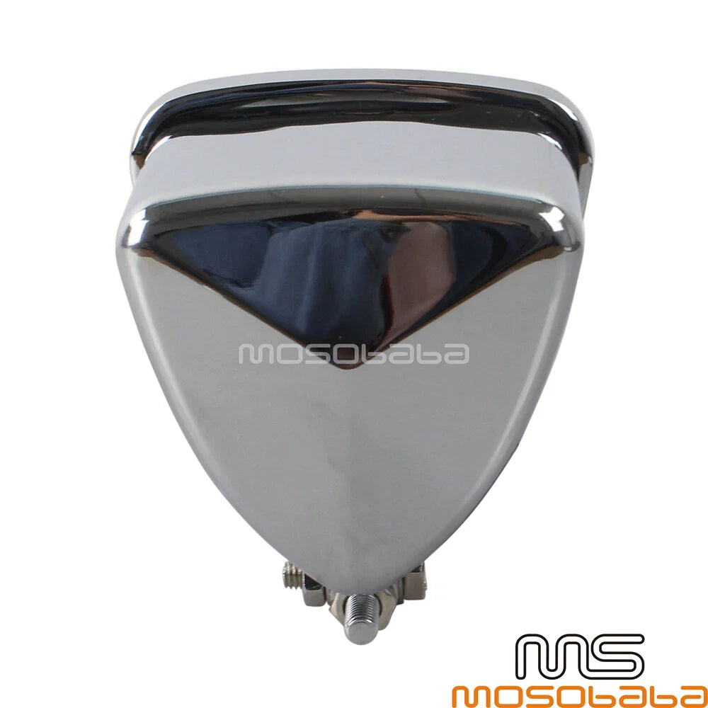 Chrome Triangle Retro Headlight for Harley Chopper Cafe Racer