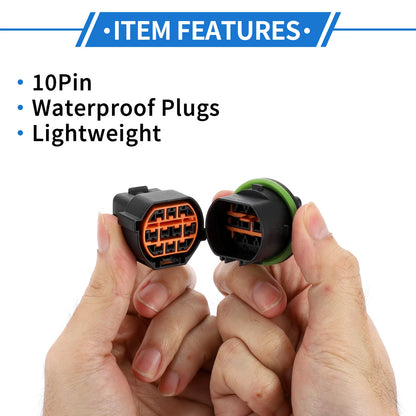 10 Pin Front Headlight Connector Plug for Hyundai Reina, Kia (1 Set)
