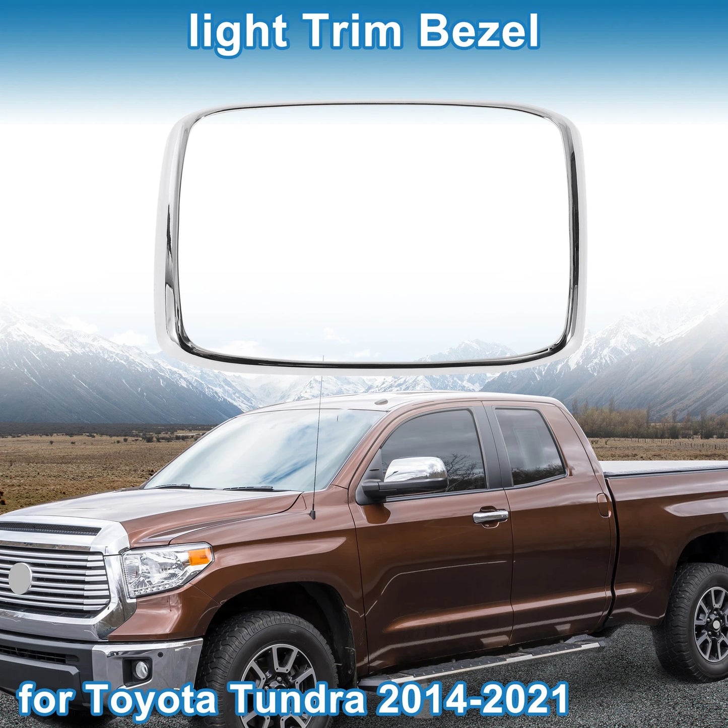 Rear Row Headlight Trim Bezel for Toyota Tundra (2014–2021) Silver Tone