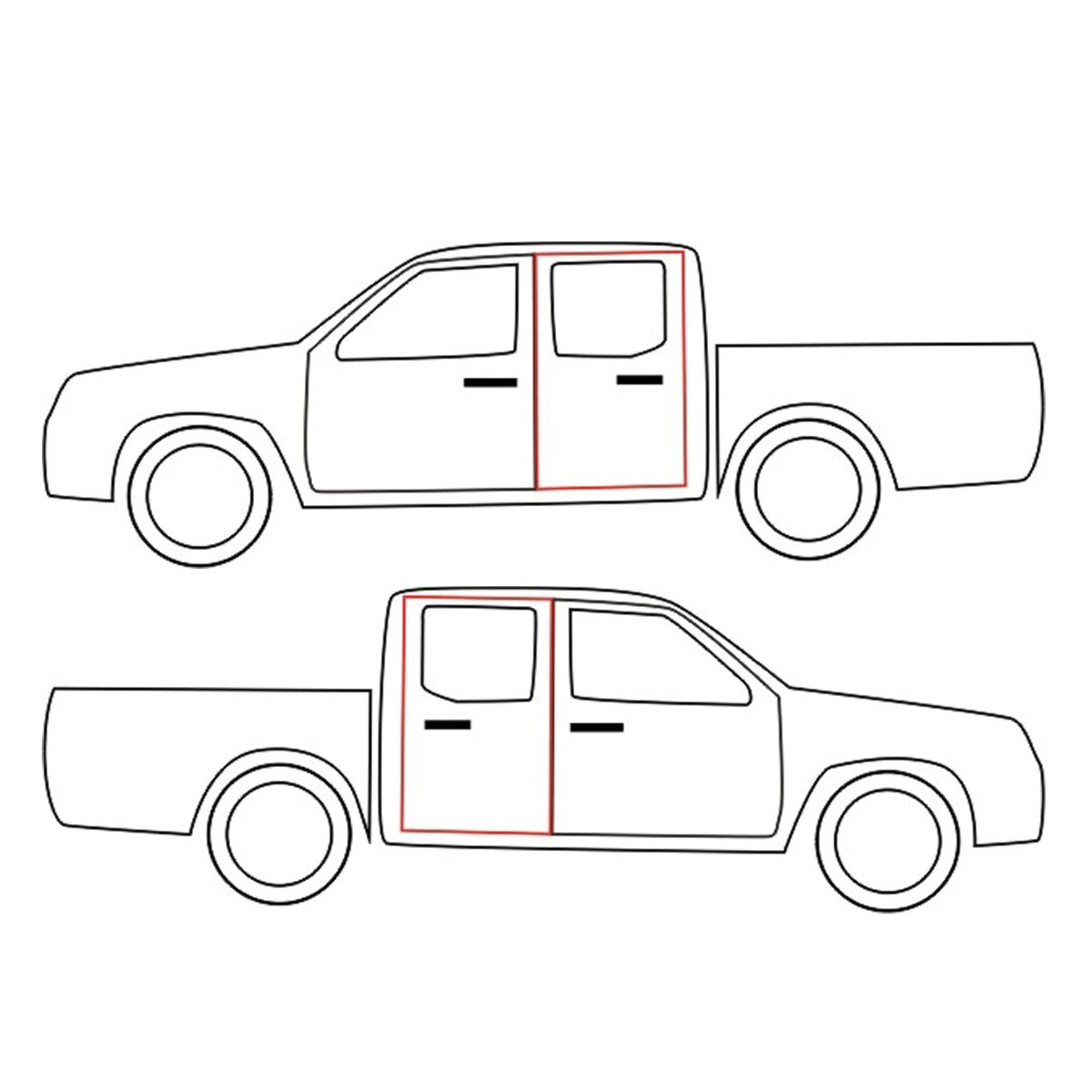 Set of 2 Door Weatherstrip Rubber Seals for Nissan D21 Hardbody Pathfinder (1986–1997)