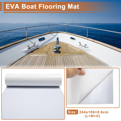Self-Adhesive Boat Flooring Strip for Marine Use (96.06"L x 39.37"W)