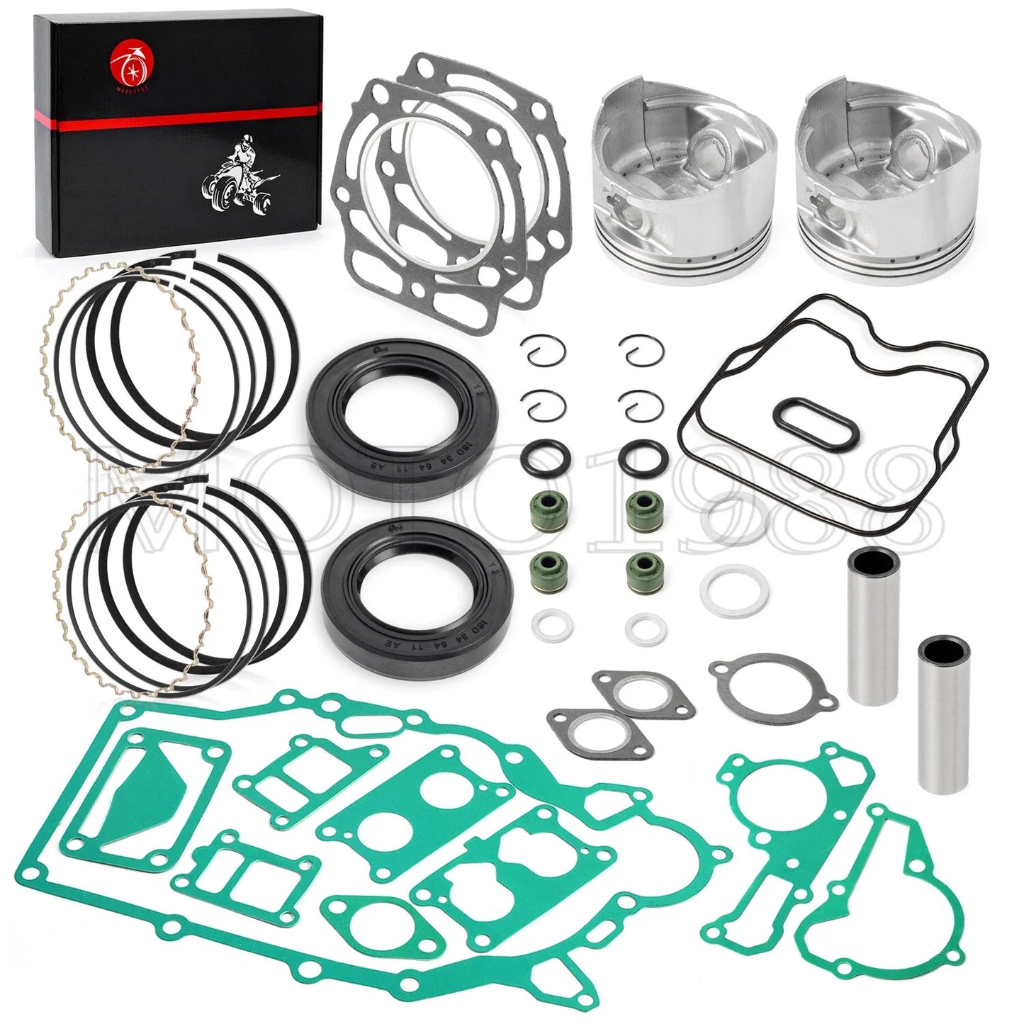 Engine Rebuild Kit with Seals, Pistons & Rings for Kawasaki