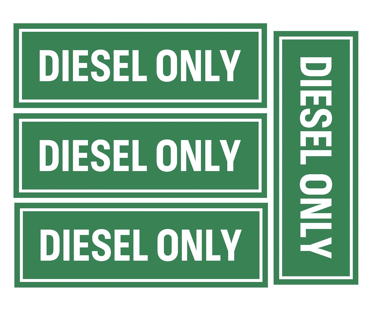 Set of 4 Diesel Only Vinyl Stickers for Trucks