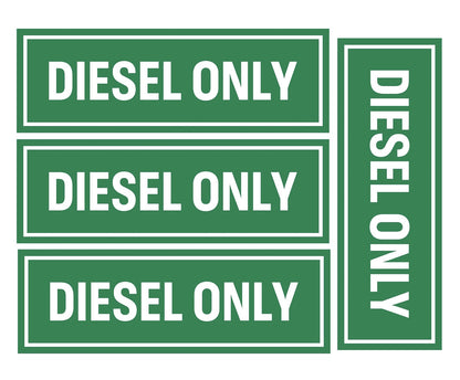 Set of 4 Diesel Only Vinyl Stickers for Trucks