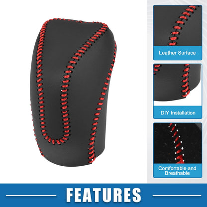 Automatic Gear Shift Knob Cover for Subaru Forester (2019–2023) Red Stitches