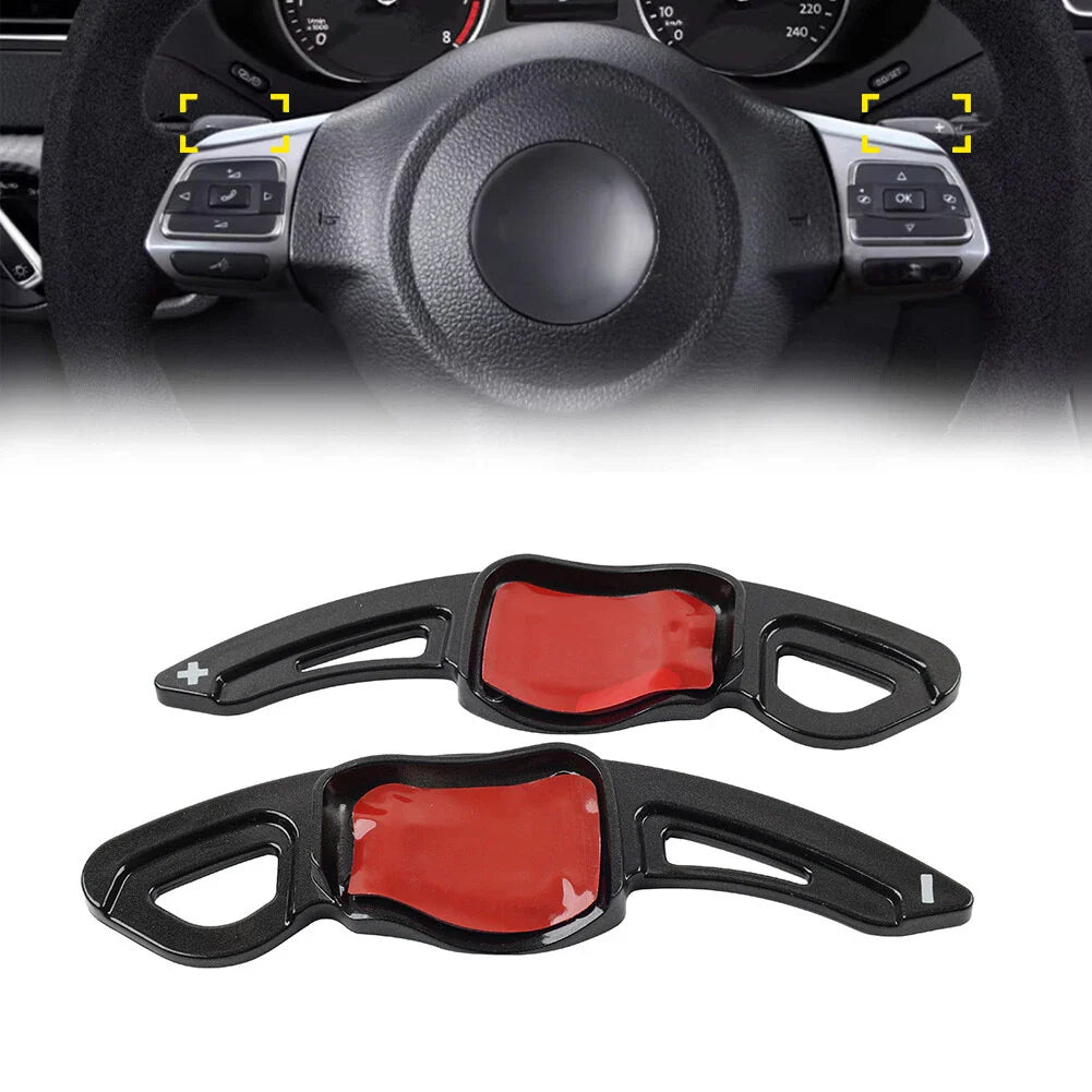 Black Steering Wheel Paddle Shifter Extensions for VW Golf Jetta Passat Polo
