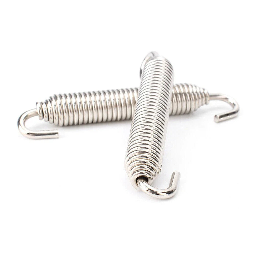 4PC Silver Universal Long Outlaw Racing Stainless Header Exhaust Springs 83mm