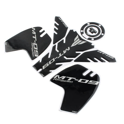 3D Carbon Fiber Tank Pad Traction Decal for Yamaha MT-09 (2014-2023)