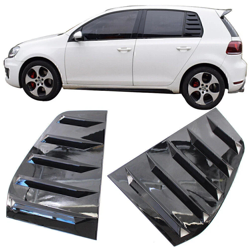 Rear Door Window Triangle Gloss Black Trims for Volkswagen Golf (2009-2013)