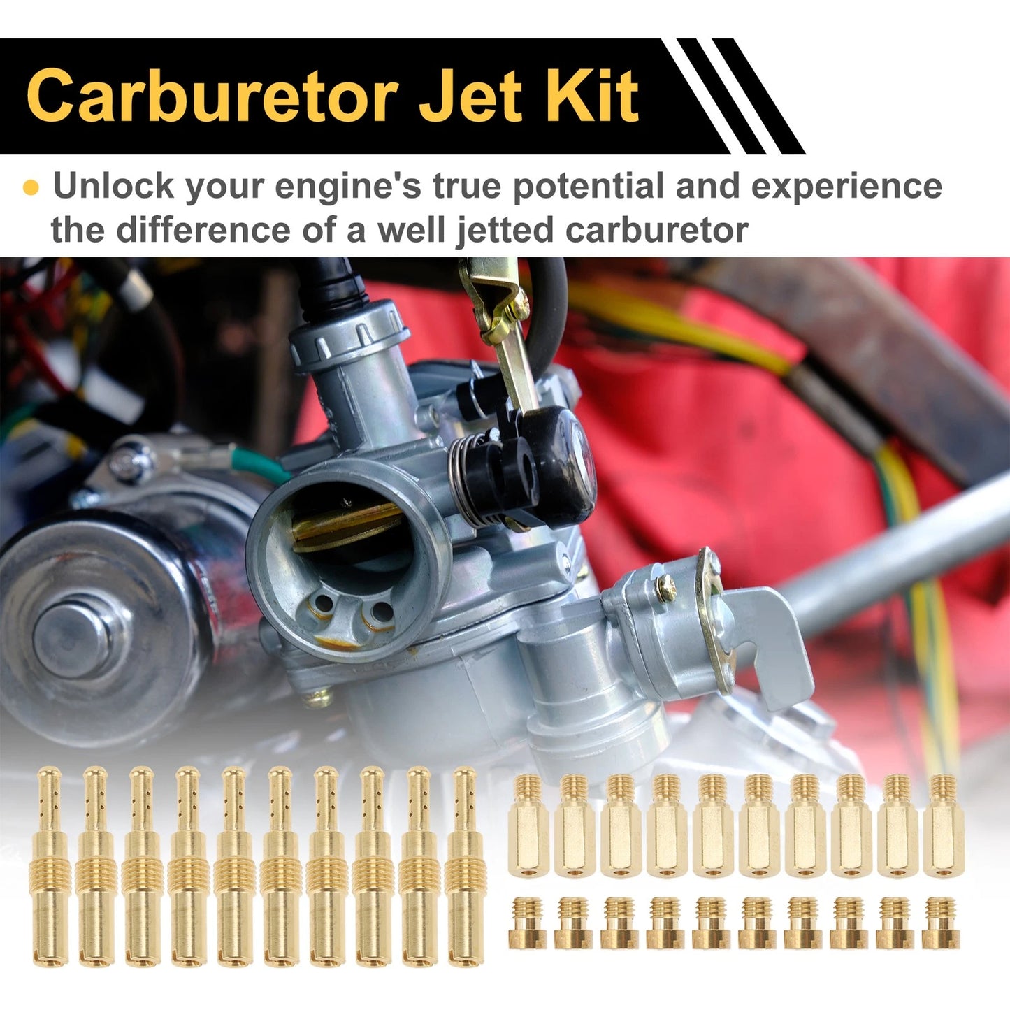 30 Pcs Carburetor Jet Nozzles Kit for Universal Applications